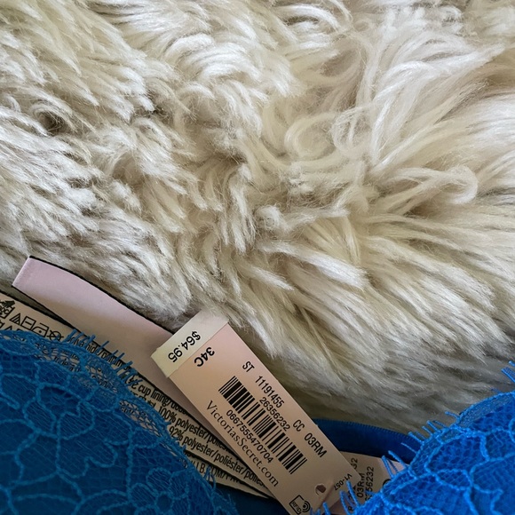 Victoria secret bra 34c blue lace bra w padding - Picture 3 of 4